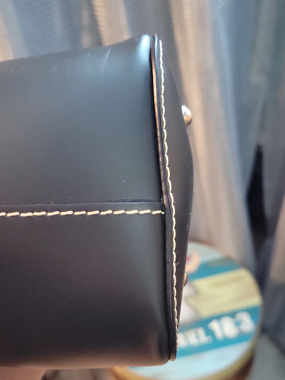 Dooney & Bourke Black Leather Tote with Gold Hardware - Picture 5 of 6